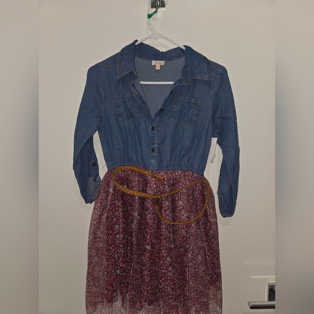NWT Zenzi Kids Denim and Floral Dress